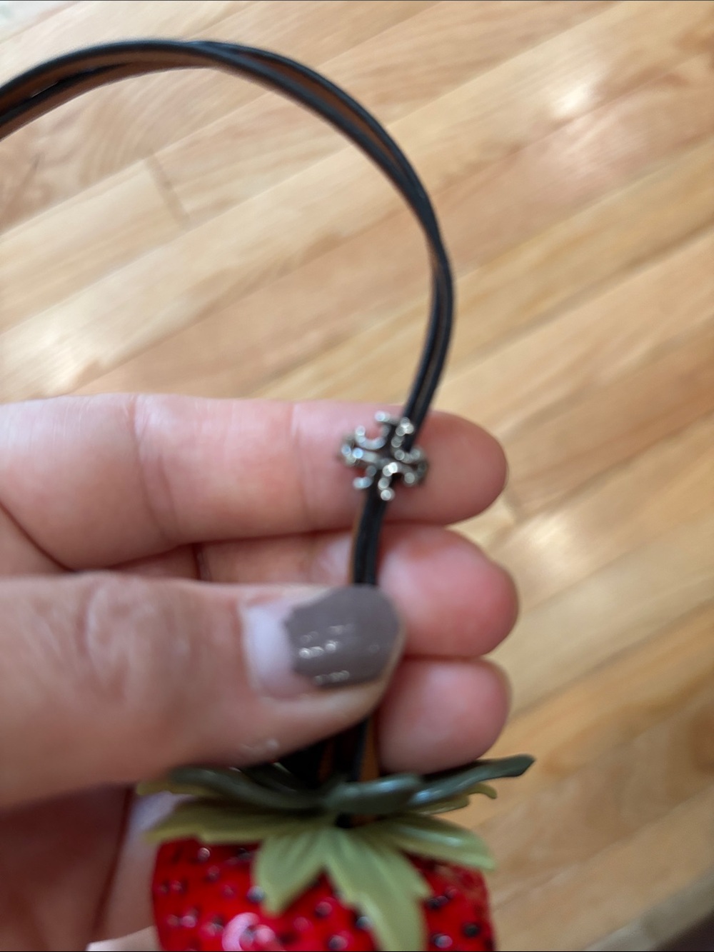 Tory Burch Red Strawberry Leather Bag Charm - Picture 3 of 7